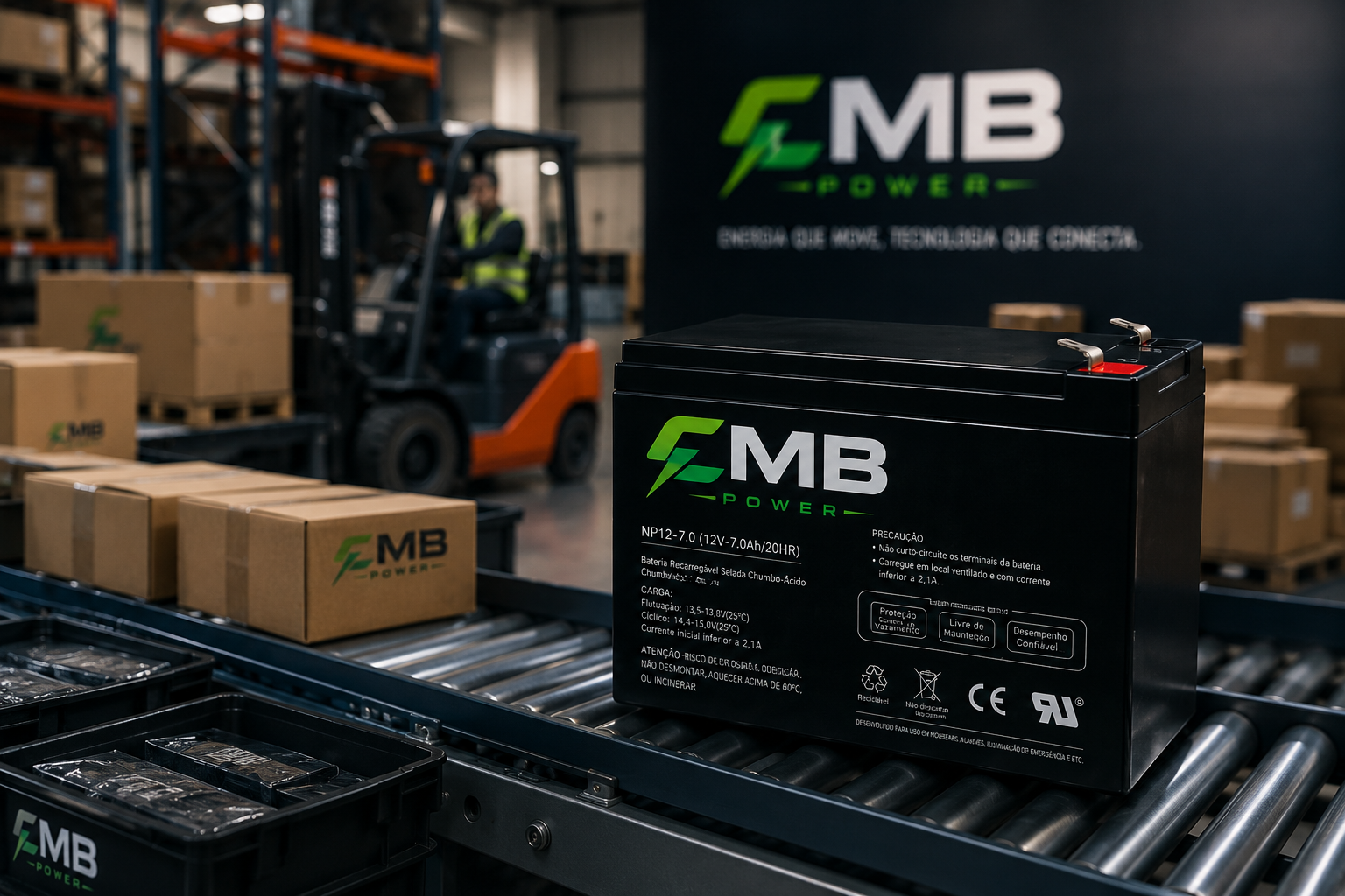 Bateria CMB Power em operação logística